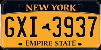 NY license plate GXI3937
