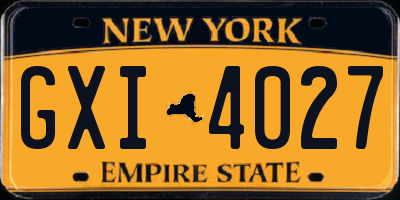 NY license plate GXI4027