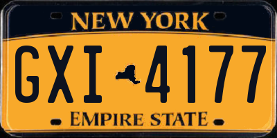 NY license plate GXI4177
