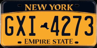 NY license plate GXI4273