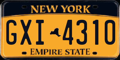 NY license plate GXI4310