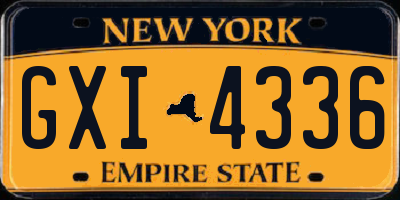 NY license plate GXI4336