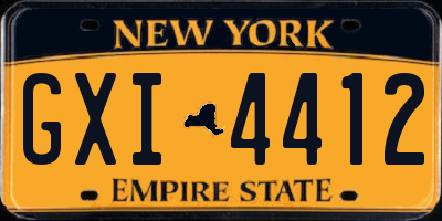 NY license plate GXI4412