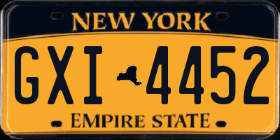 NY license plate GXI4452