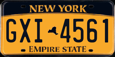 NY license plate GXI4561