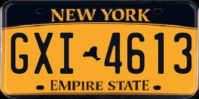 NY license plate GXI4613