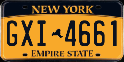 NY license plate GXI4661