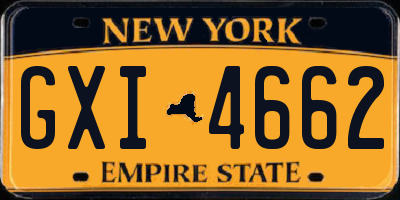 NY license plate GXI4662