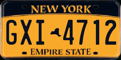 NY license plate GXI4712