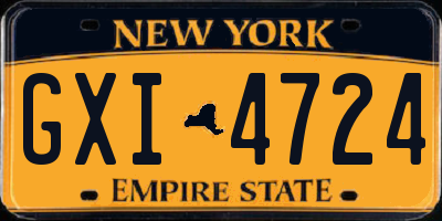 NY license plate GXI4724