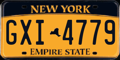 NY license plate GXI4779
