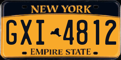 NY license plate GXI4812