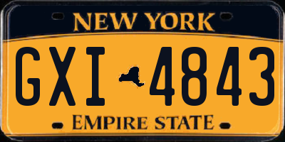 NY license plate GXI4843