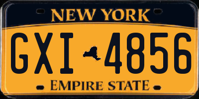 NY license plate GXI4856