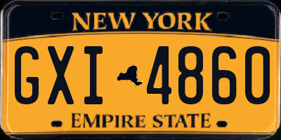 NY license plate GXI4860