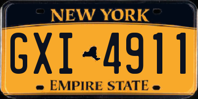 NY license plate GXI4911