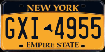 NY license plate GXI4955