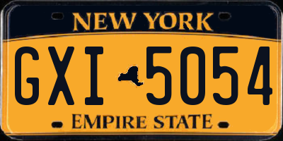 NY license plate GXI5054
