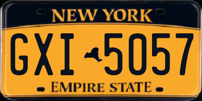 NY license plate GXI5057