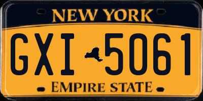 NY license plate GXI5061