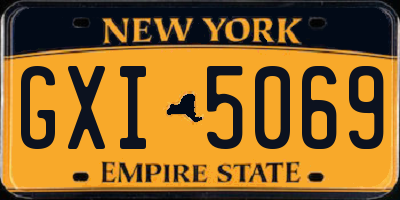 NY license plate GXI5069