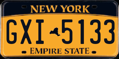 NY license plate GXI5133