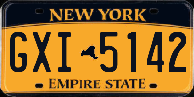 NY license plate GXI5142