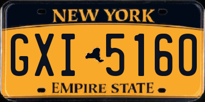 NY license plate GXI5160