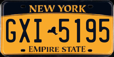 NY license plate GXI5195