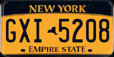 NY license plate GXI5208