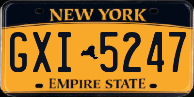 NY license plate GXI5247