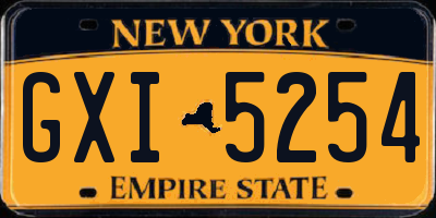 NY license plate GXI5254