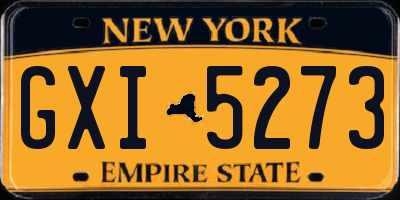 NY license plate GXI5273
