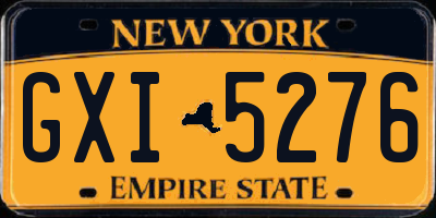 NY license plate GXI5276