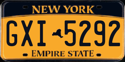 NY license plate GXI5292