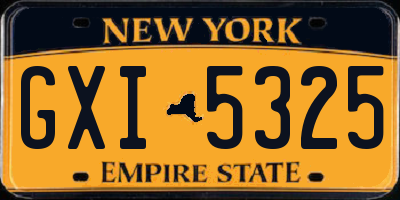 NY license plate GXI5325