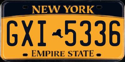 NY license plate GXI5336