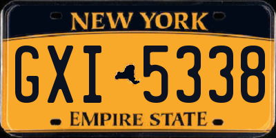 NY license plate GXI5338