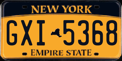 NY license plate GXI5368