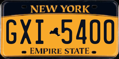 NY license plate GXI5400