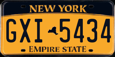 NY license plate GXI5434
