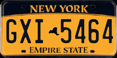 NY license plate GXI5464