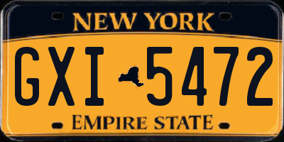 NY license plate GXI5472