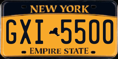 NY license plate GXI5500