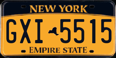 NY license plate GXI5515