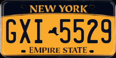 NY license plate GXI5529