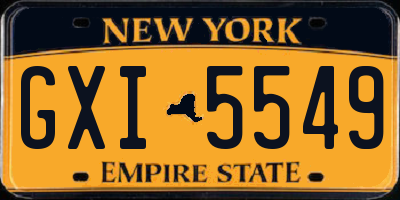 NY license plate GXI5549