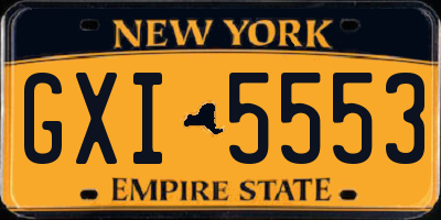 NY license plate GXI5553