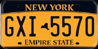 NY license plate GXI5570