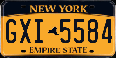 NY license plate GXI5584
